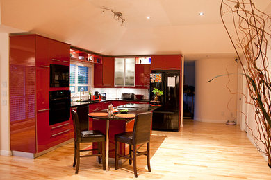 Design ideas for a contemporary kitchen in Edmonton.