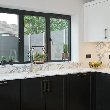 Black Contemporary Shaker Kitchen in Chiswell Green