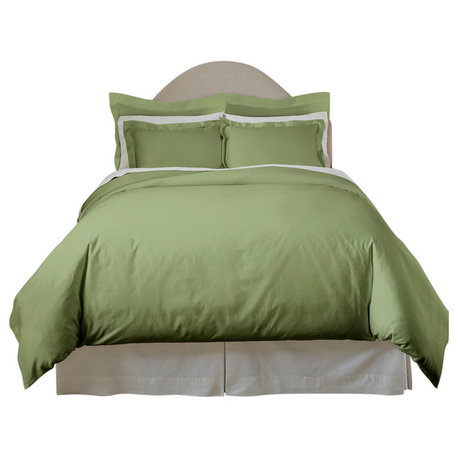 Pointehaven 620TC Long Staple Cotton Duvet Set, Moss, Full/Queen