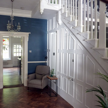 Cloakroom addition in an edwardian hallway