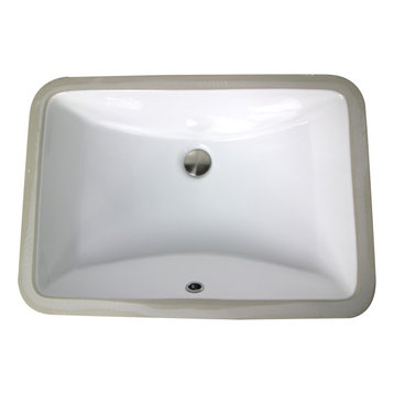 Nantucket Sinks 18"x12" Undermount Ceramic Sink, White