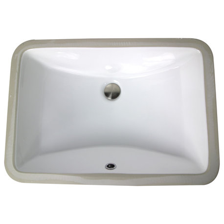 Nantucket Sinks 18"x12" Undermount Ceramic Sink, White