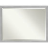 Vista Brushed Nickel Narrow Beveled Bathroom Wall Mirror - 42.5 x 32.5 in.