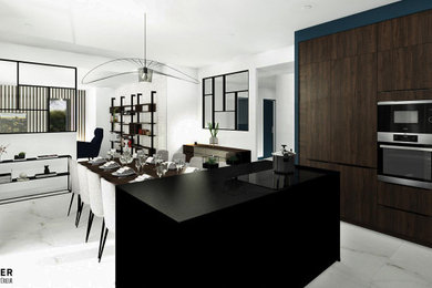 Cette photo montre un salon tendance.