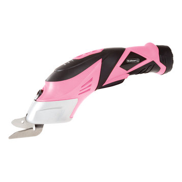 Cordless Power Scissors With Two Blades - 3.6V Rechargeable Battery, Pink