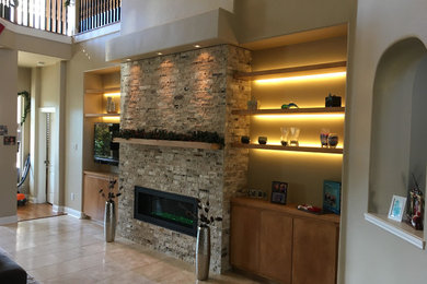 Example of a trendy living room design in Austin
