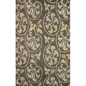 Brown Hand Tufted Rug 5X8