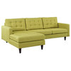 Empress Left-Arm Sectional Sofa in Wheatgrass