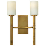 Hinkley - Hinkley Margeaux Two Light Wall Sconce 3582VS - Two Light Wall Sconce from Margeaux collection in Vintage Brass finish. Number of Bulbs 2. Max Wattage 100.00. No bulbs included. Margeauxs traditional style is reinforced by an impressive formal presence. This combination stem and chain hung collection features cast transition elements that extend from the circular body to the torchere arms, while the Vintage Brass or Polished Nickel finish complements this open airy design. No UL Availability at this time.