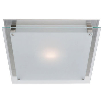 Access Lighting 50030 Vision 10"W Flush Mount Square Ceiling - Brushed Steel /