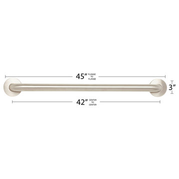 CuVerro Copper Alloy Antimicrobial, Grab Bar, Satin Stainless Finish, 42"