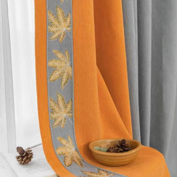 QYFL2302HA 2023 New Arrival Petrel Blue Grey Green Chenille Ready Made Curtains