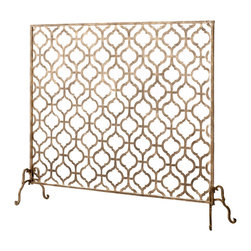 "Lexington" Single-Panel Fireplace Screen - Fireplace Screens