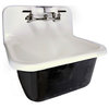 Cast Iron Wall-Mount Utility Sink Set With Drain and Faucet, Chrome Accessories