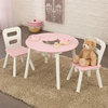 KidKraft Round Storage Table and 2 Chair Set, Pink and White