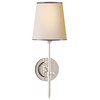Bryant Wall Sconce, 1-Light  Nickel,  Paper, Silver Trim Shade, 14.25"H