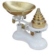 Kitchen Decor Counter Weight Scale with Brass Bowl and Counter Weights