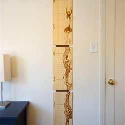 Children's Bamboo Growth Chart - Animals with Custom Engraved Name - Growth Charts