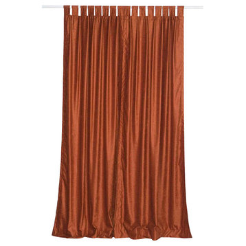 Lined-Rust Tab Top  Velvet Cafe Curtain / Drape / Panel  - 43W x 36L - Piece