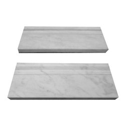 Carrara Marble Italian White Bianco Carrera 3/4" Baseboard Molding Honed - Home Decor