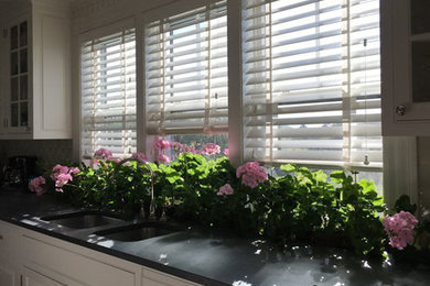 Example of a beach style kitchen design in Boston