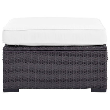 Biscayne Ottoman With Mist Cushions, Cushions: White