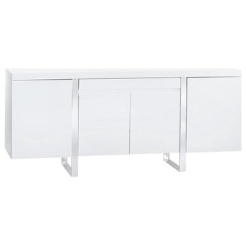 Maysa Sideboard 1 Drawer and 4 Doors, White High Gloss Lacquer