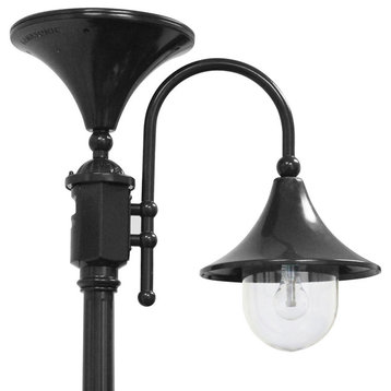 Everest 102" 11 LED Solar Post Lamp With GS S Black Clear Glass