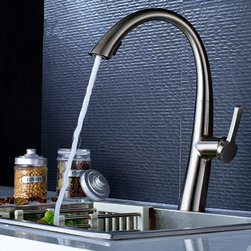 Brass Nickel Brushed Rotatable Single Handle Pull Out Kitchen Sink Faucet T0408N - Kitchen Faucets