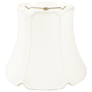 Tapered Drum With V-Notch Top/Bottom Lampshade, White, 9"x14"x12"