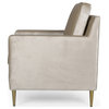 Langston Glam Tufted Velvet Club Chair, Champagne/Gold