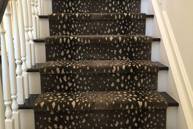Transitional staircase photo in Boston