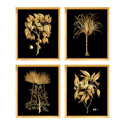 Gilded Leaves Gicl&eacute;e Prints - Kunst