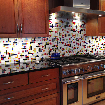 A Coonley Colorful Glass Tile Backsplash