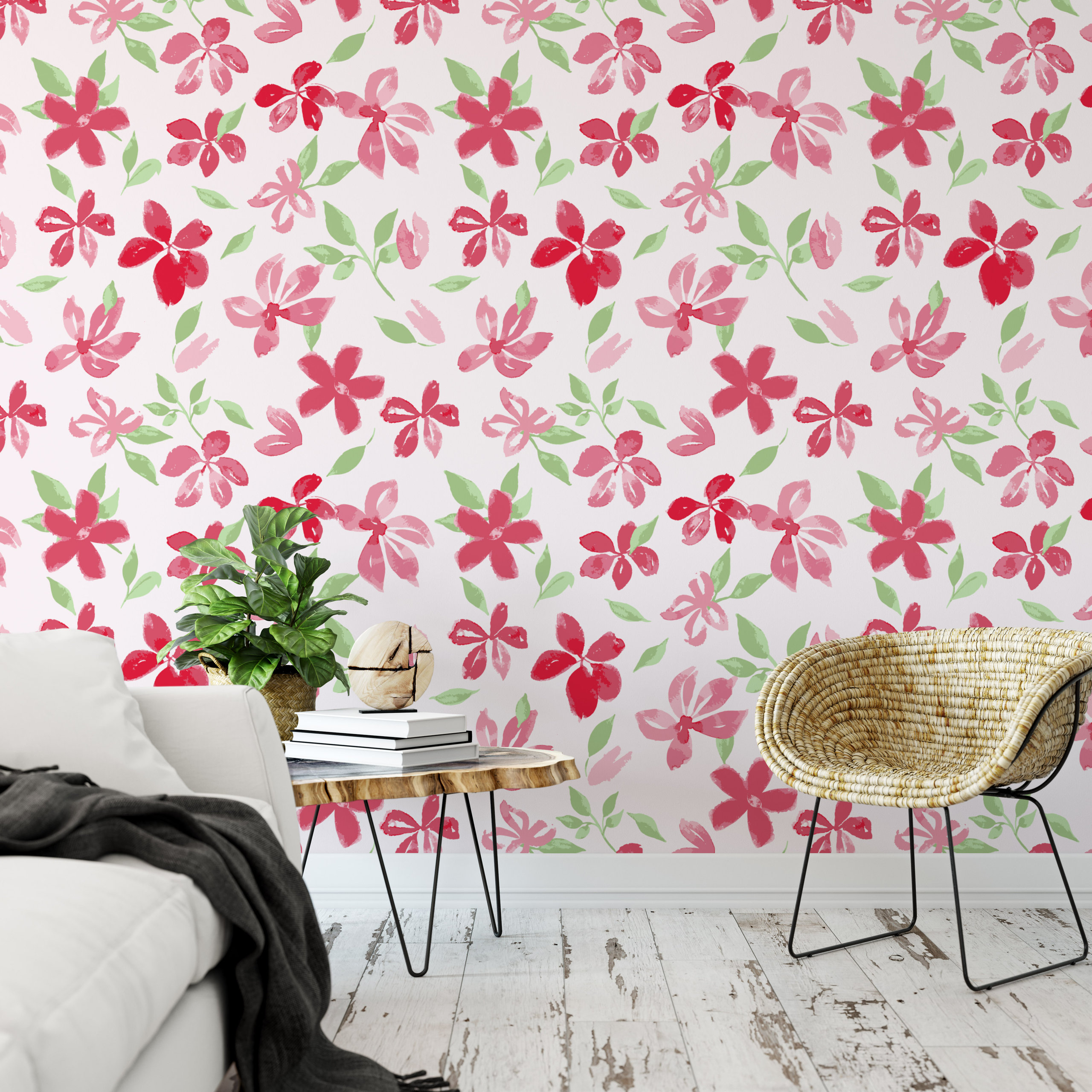 Radiance Red Wallpaper by Monor Designs, Sample 12