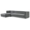 Inspired Home Mathis Sofa, Upholstered, Dark Gray Velvet