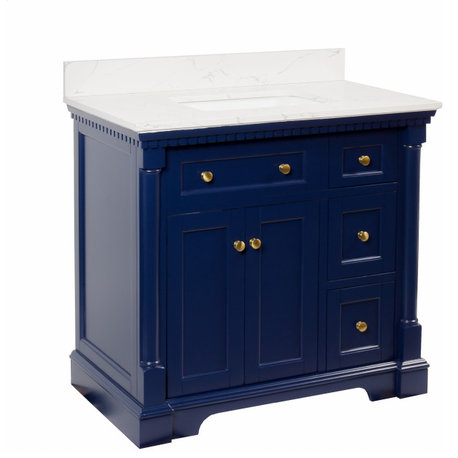 Sydney 36" Bathroom Vanity, Royal Blue, Engineered Marble