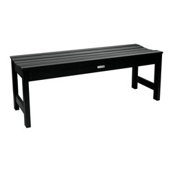 Highwood USA - Lehigh Picnic Bench, Black, 4' - Outdoor Benches