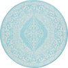 Eamon Oriental Floral Indoor Rug, Aqua/Cream, 7'11" Round