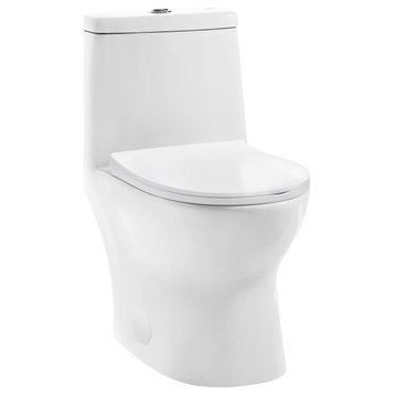 Ivy One-Piece Toilet, Dual Vortex Flush, 1.1/1.6 GPF, Glossy White