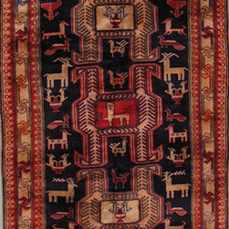 Persian Meshkin runner 4'5 X 10'7 - Area Rugs