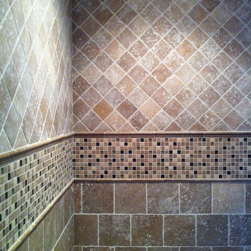 Curved Travertine Shower