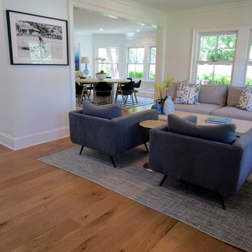 AMAGANSETT: WIDE PLANK CHARACTER WHITE OAK INSTALLED/FINISHED W BONA TRAFFIC HD