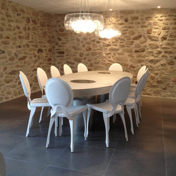 Oval concrete Tables