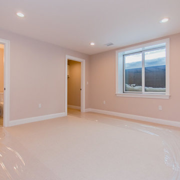 Basement with window well in new construction home