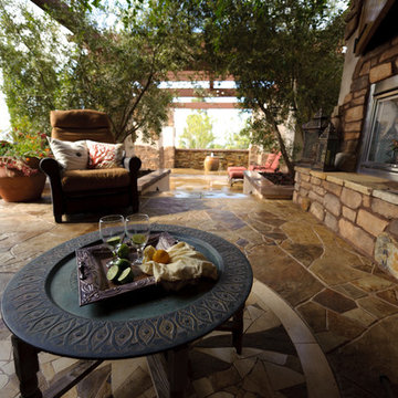 View from Patio to Fountain