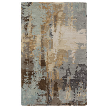 Jaipur Living Matcha Handmade Abstract Gray/Gold Area Rug, 9'x13'