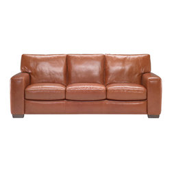 Natuzzi Editions Transitional Leather Sofa A492 - Sofas