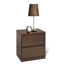 Prepac Avanti 2 Drawer Nightstand in Espresso - Nightstands And Bedside Tables