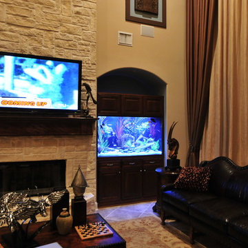 Aquarium in Entertainment Center Nook